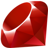 The logo of the Ruby computer language